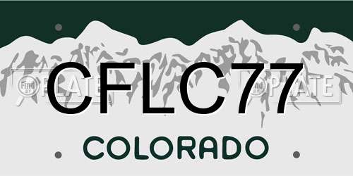 CFLC77 Colorado License Plate