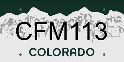 CFM113 Colorado License Plate