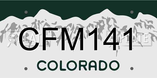 CFM141 Colorado License Plate