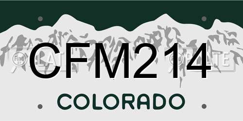 CFM214 Colorado License Plate