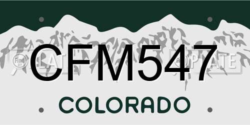 CFM547 Colorado License Plate