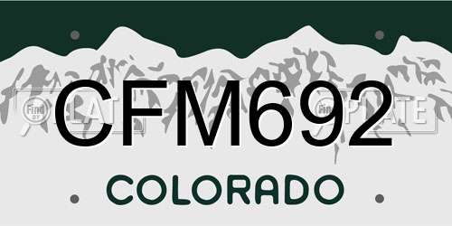 CFM692 Colorado License Plate