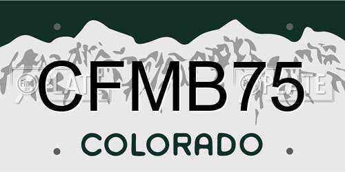 CFMB75 Colorado License Plate