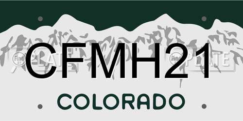 CFMH21 Colorado License Plate