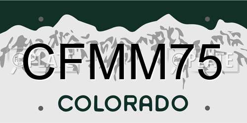 CFMM75 Colorado License Plate