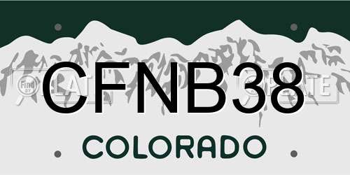 CFNB38 Colorado License Plate