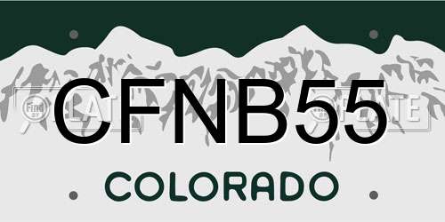 CFNB55 Colorado License Plate