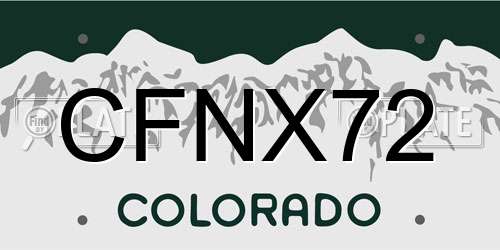 CFNX72 Colorado License Plate