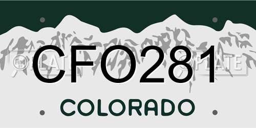CFO281 Colorado License Plate