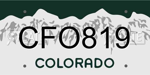 CFO819 Colorado License Plate