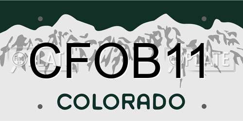 CFOB11 Colorado License Plate