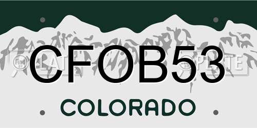 CFOB53 Colorado License Plate