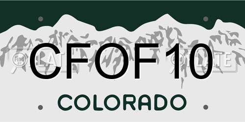CFOF10 Colorado License Plate