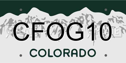 CFOG10 Colorado License Plate