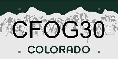 CFOG30 Colorado License Plate