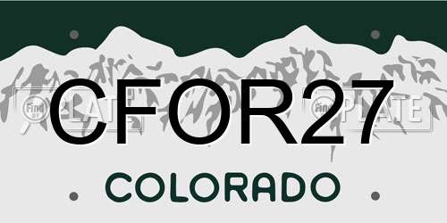 CFOR27 Colorado License Plate