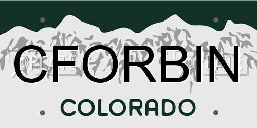 CFORBIN Colorado License Plate