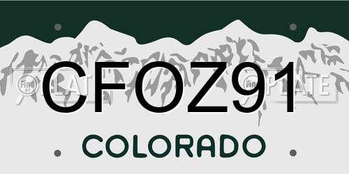 CFOZ91 Colorado License Plate