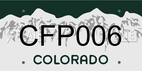 CFP006 Colorado License Plate