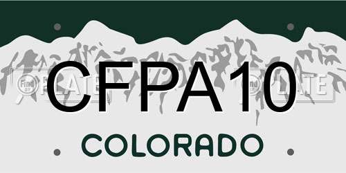 CFPA10 Colorado License Plate
