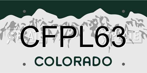 CFPL63 Colorado License Plate