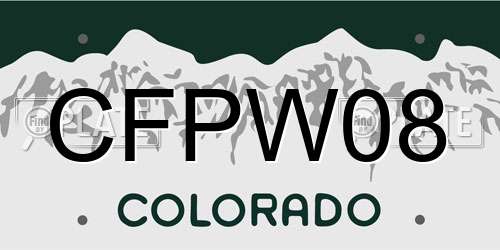 CFPW08 Colorado License Plate