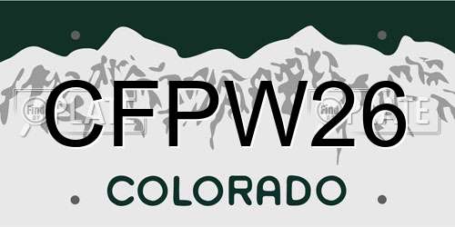 CFPW26 Colorado License Plate