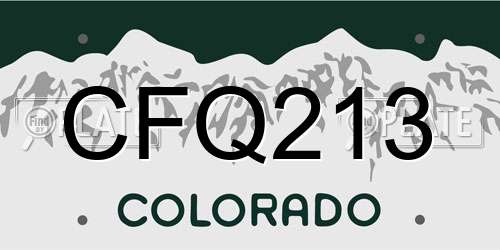 CFQ213 Colorado License Plate
