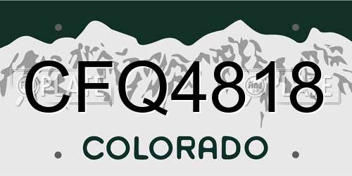 CFQ4818 Colorado License Plate
