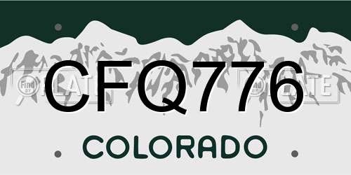 CFQ776 Colorado License Plate