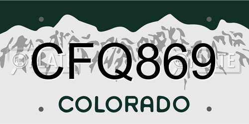 CFQ869 Colorado License Plate