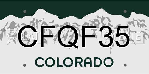 CFQF35 Colorado License Plate