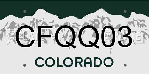 CFQQ03 Colorado License Plate