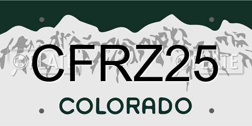 CFRZ25 Colorado License Plate