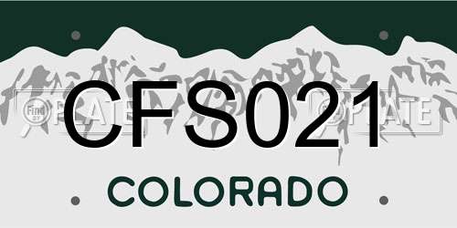 CFS021 Colorado License Plate