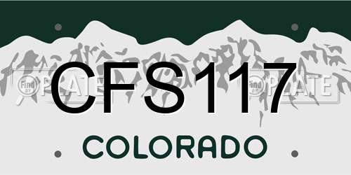 CFS117 Colorado License Plate