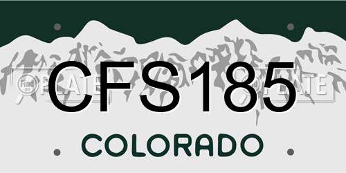CFS185 Colorado License Plate