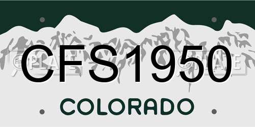 CFS1950 Colorado License Plate