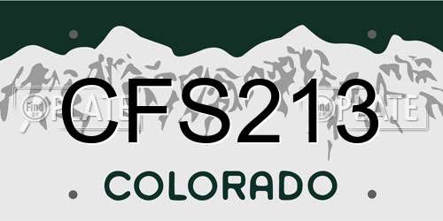 CFS213 Colorado License Plate