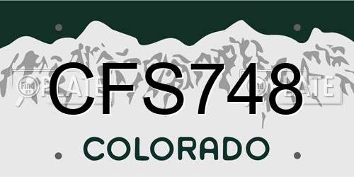 CFS748 Colorado License Plate