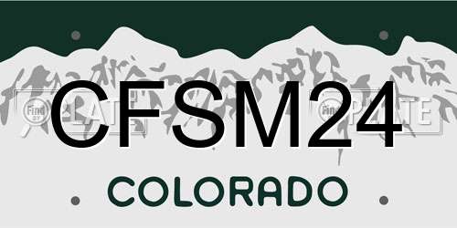 CFSM24 Colorado License Plate