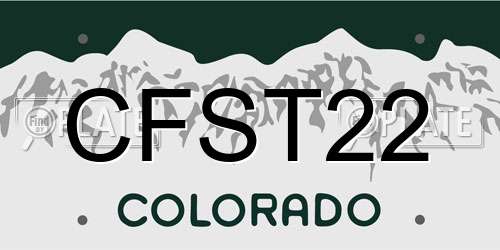 CFST22 Colorado License Plate