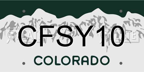 CFSY10 Colorado License Plate