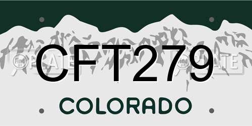 CFT279 Colorado License Plate