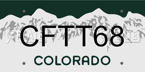 CFTT68 Colorado License Plate