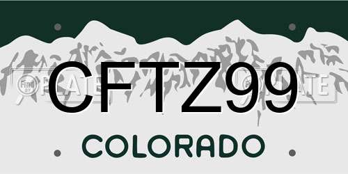 CFTZ99 Colorado License Plate