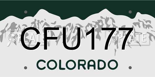 CFU177 Colorado License Plate