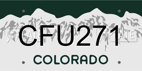 CFU271 Colorado License Plate