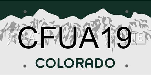 CFUA19 Colorado License Plate