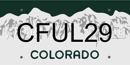 CFUL29 Colorado License Plate